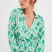 Robe courte trapèze satin Mosquitos vert menthe femme