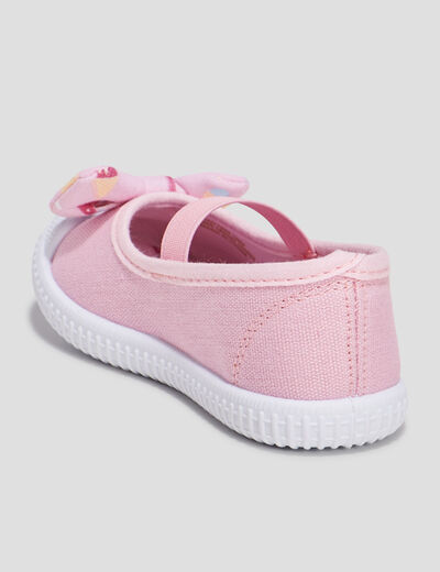 Babies en toile avec noeuds rose fille