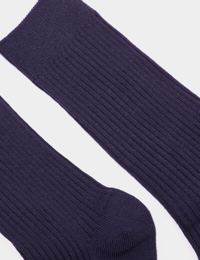 Lot 2 paires chaussettes côtelées bleu marine homme