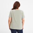 T-shirt col en V fils métallisés vert clair femme grande taille