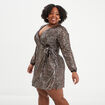 Robe à sequins portefeuille terracotta femme grande taille