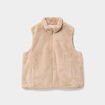 Veste fausse fourrure sans manches beige femme grande taille