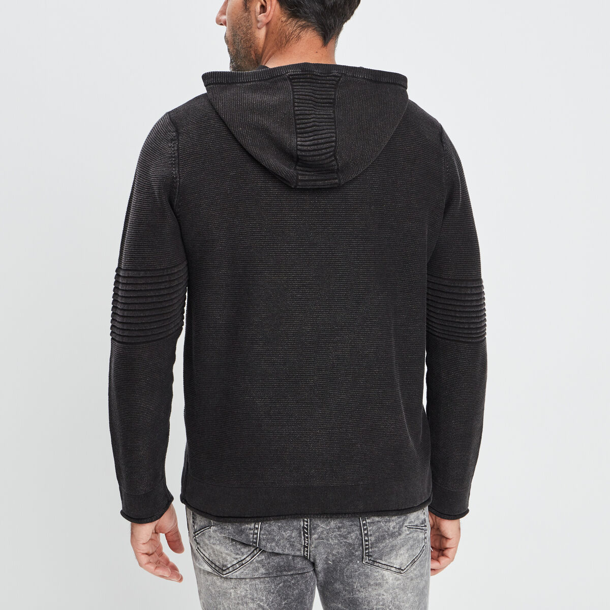 Pull à capuche Liberto gris foncé homme