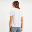 T-shirt col rond manches courtes gris clair femme