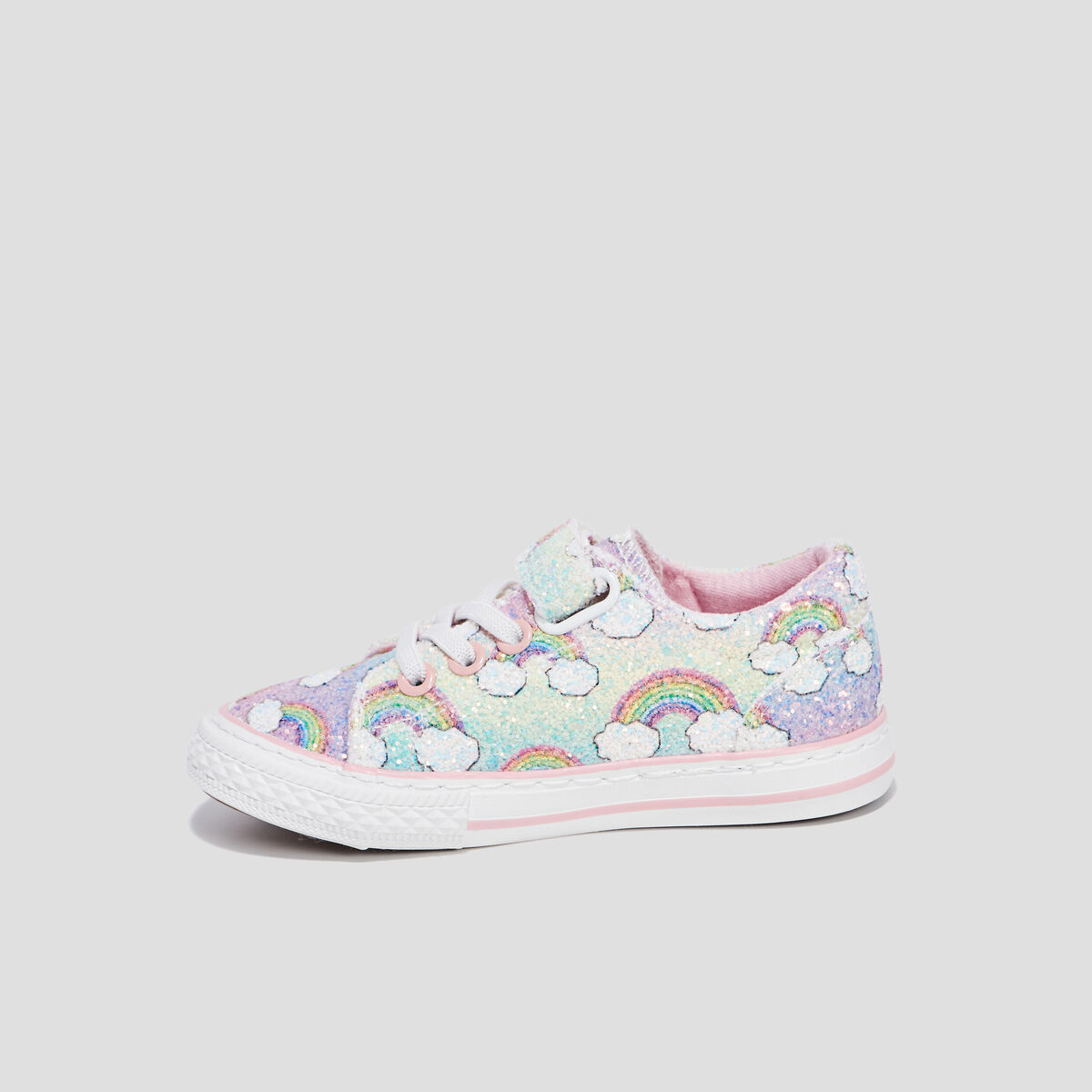 Tennis en toile à scratchs pailletées multicolore fille
