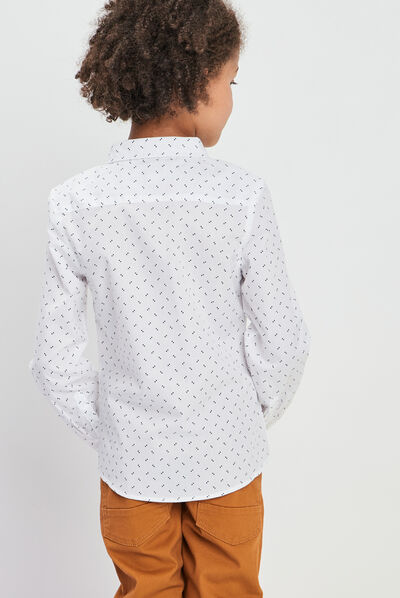 Chemise manches longues blanc garçon