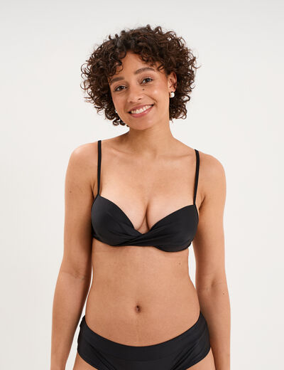 Haut de maillot de bain push up armatur&eacute; noir femme