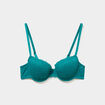 Soutien-gorge corbeille padd&eacute; dentelle vert turquoise femme