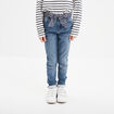 Jean stretch skinny ceinture foulard denim stone fille
