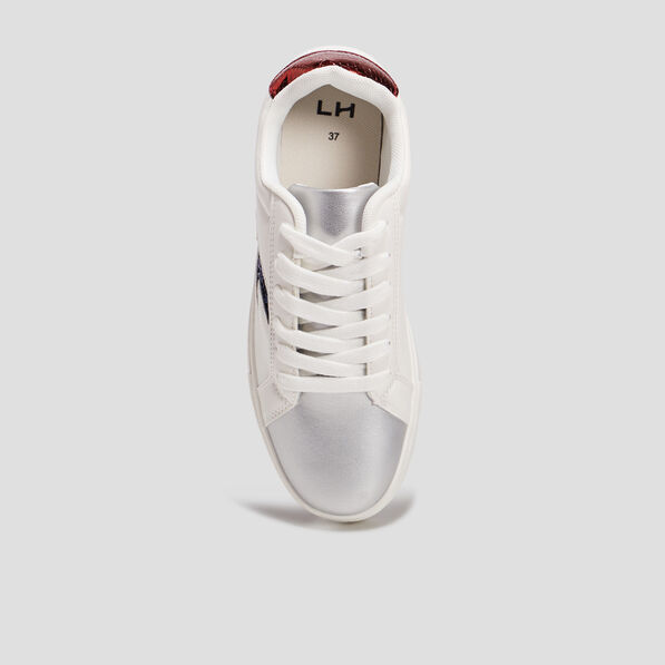 Tennis à lacets blanc femme