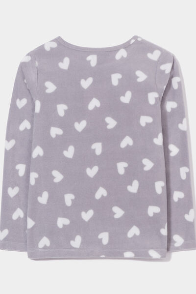 Ensemble pyjama pantalon pilou gris fille