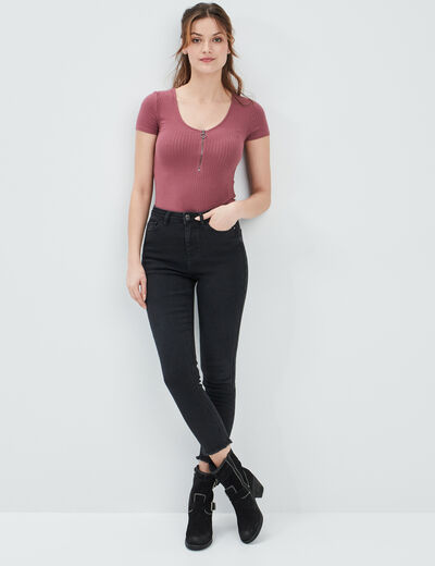 Jeans skinny taille haute Liberto denim noir femme