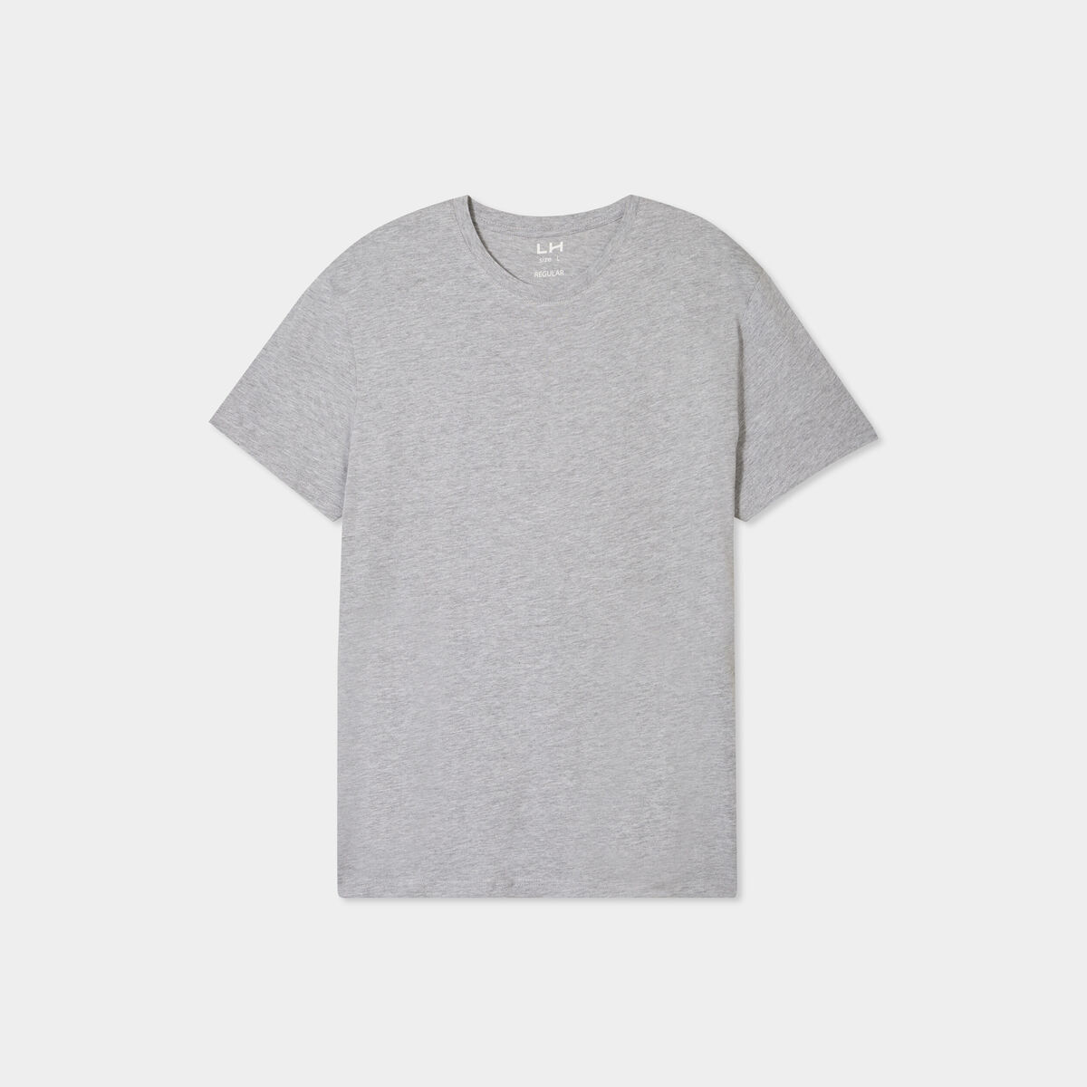 T-shirt droit en coton manches courtes gris homme