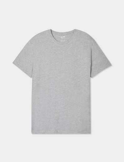 T-shirt droit en coton manches courtes gris homme