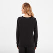 Pull col rond manches longues noir femme
