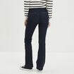 Jeans taille haute flare à ponts denim brut femme