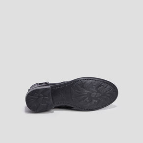Bottines en cuir noir fille