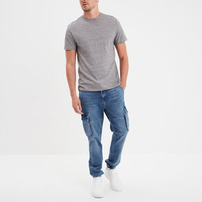 T-shirt col rond manches courtes Creeks gris foncé homme