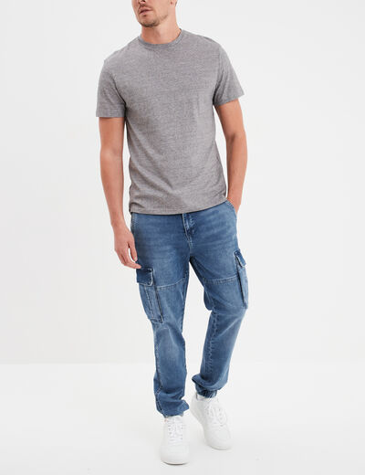 T-shirt col rond manches courtes Creeks gris foncé homme