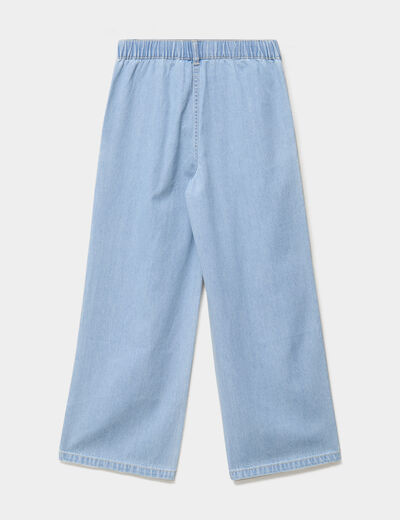 Jean large taille &eacute;lastiqu&eacute;e coton denim triple stone fille