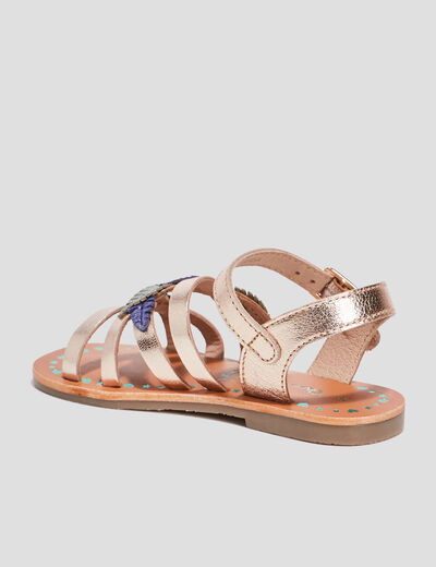 Sandales en cuir Creeks jaune or fille
