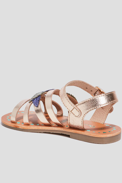 Sandales en cuir Creeks jaune or fille