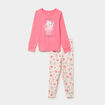 Ensemble pyjama pantalon 2 pi&egrave;ces rose framboise fille