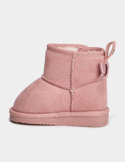 Bottines avec noeuds Creeks rose b&eacute;b&eacute; fille