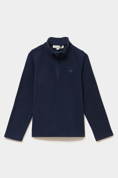 Sweat polaire col camionneur bleu marine mixte