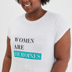 T-shirt droit manches courtes Modavista blanc femme grande taille