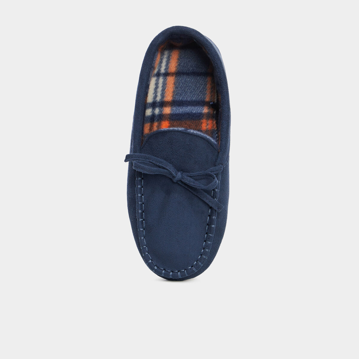 Chaussons mocassins aspect suédine bleu homme