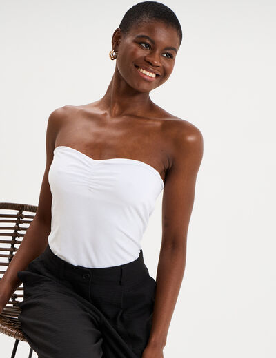Bustier ajust&eacute; coton majoritaire blanc femme