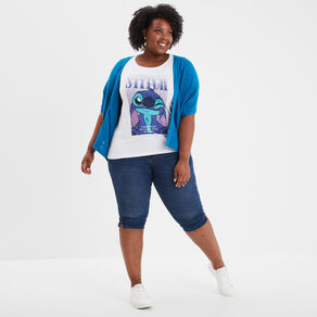 t shirt manches courtes coton stitch blanc femmegt T-shirt manches courtes coton Stitch blanc femme grande taille