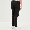 Pantalon cargo taille &eacute;lastiqu&eacute;e noir homme
