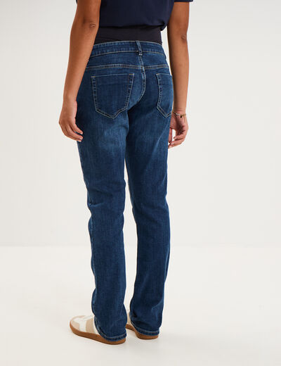 Jeans grossesse droit avec bandeau denim stone femme maternit&eacute;