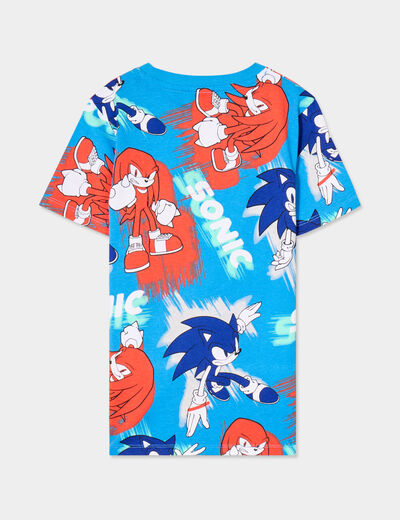 T-shirt manches courtes coton Sonic bleu garçon