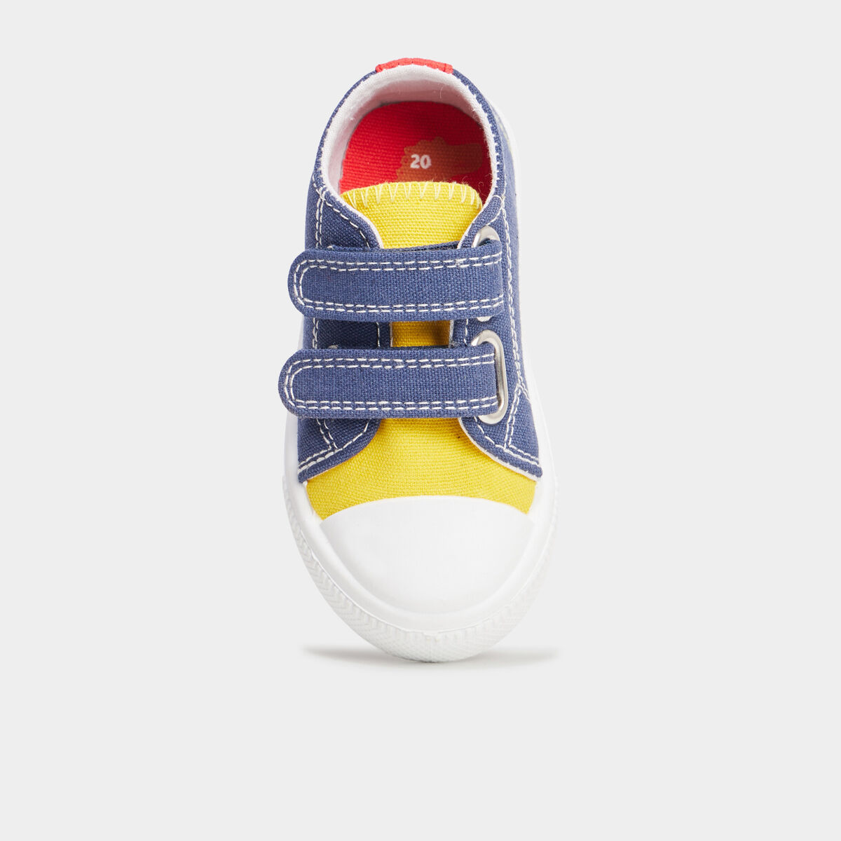 Tennis basses en toile à scratchs bleu marine bébé garçon