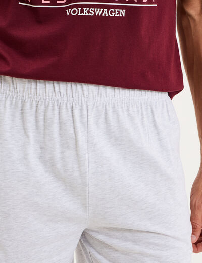 Ensemble pyjama short t-shirt Volkswagen bordeaux homme