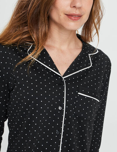 Ensemble pyjama 2 pi&egrave;ces noir femme
