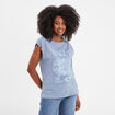 T-shirt col rond manches courtes Creeks bleu ciel femme
