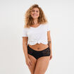Shorty en coton noir femme grande taille