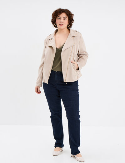 Débardeur col V bretelle macramée vert kaki femme grande taille