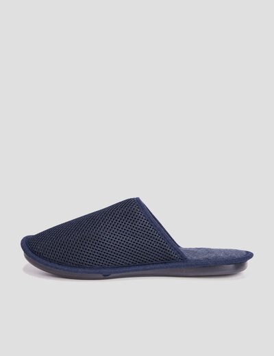 Chaussons mules bleu marine homme