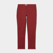 Pantalon chino droit stretch retroussé rouge foncé homme