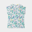 Blouse crépon manches courtes ecru femme