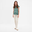T-shirt col rond manches courtes Creeks vert émeraude femme