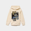 Sweat hoodie capuche sequins r&eacute;versibles ecru gar&ccedil;on