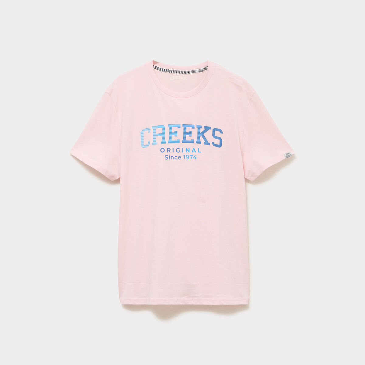 T-shirt manches courtes coton rose pastel homme