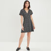 Robe patineuse manches courtes noir femme