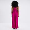 Robe longue bretelles bijoux rose fushia femme